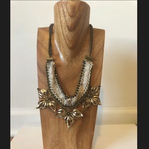 Statement Bib Necklace with Lace Detail